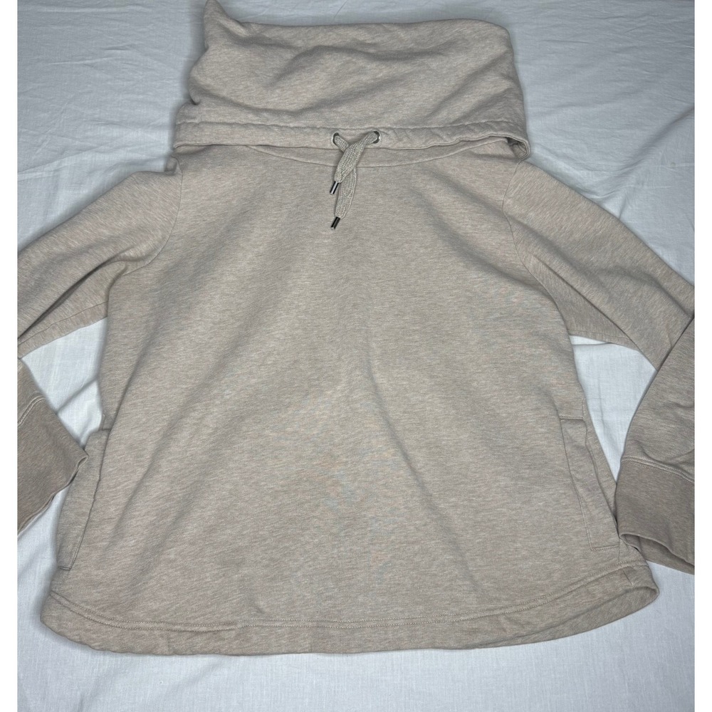 Tommy Hilfiger Womens XL Oatmeal Heather Funnel Neck Cowl Hoodie Sweatshirt